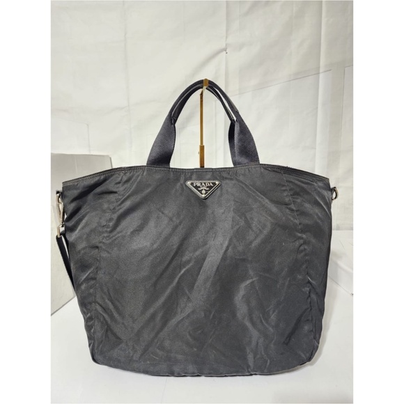 Authentic PRADA Tessuto Nylon Shopper Tote Black - Picture 13 of 13